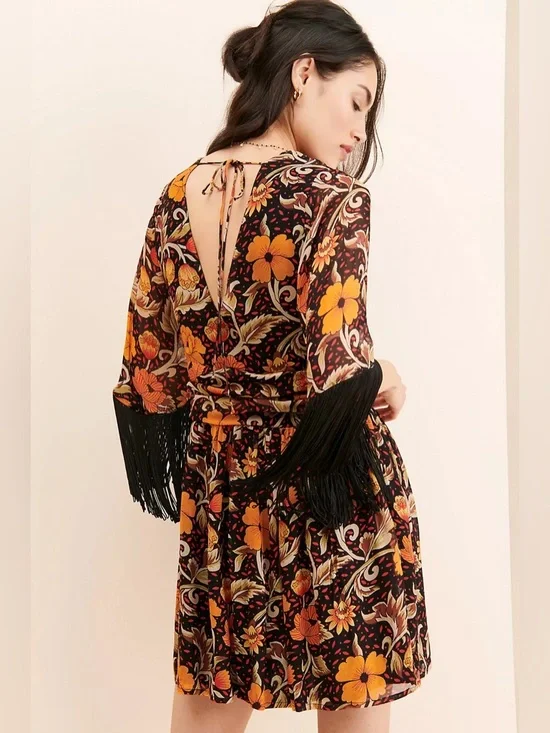 VERB Floral Fringe Mini Dress - Picture 3 of 11